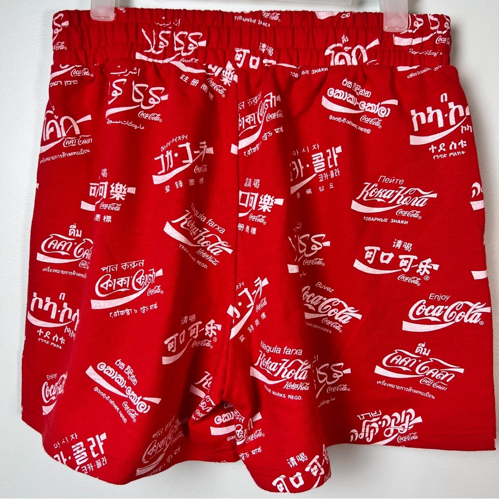 Coca-Cola International Logo Shorts | Red & White | Graphic Shorts | Size Small